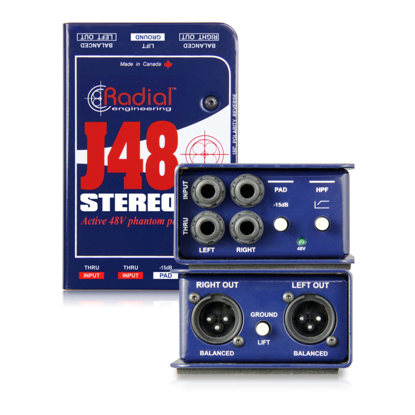 Radial J48 Stereo 2-channel Active Instrument Direct Box