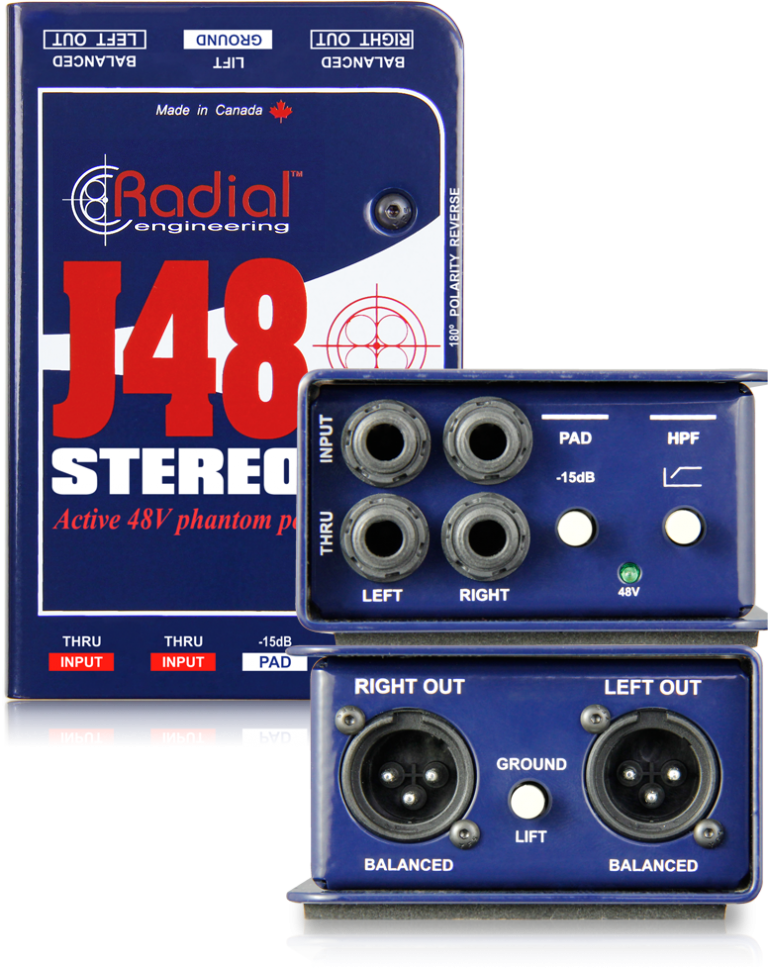 Radial J48 Stereo 2-channel Active Instrument Direct Box