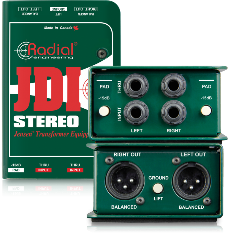 Radial JDI Stereo Jensen-equipped 2-channel Passive Instrument Direct Box