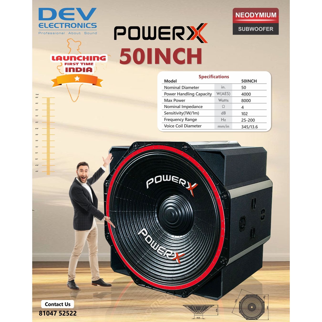 POWERX 50 INCH SUBWOOFER