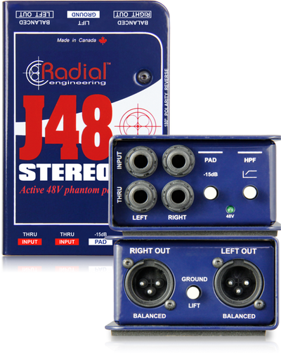 Radial J48 Stereo 2-channel Active Instrument Direct Box